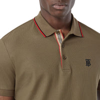 DEEP KHAKI Polo en piqué de coton Monogram