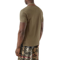 DEEP KHAKI Polo en piqué de coton Monogram
