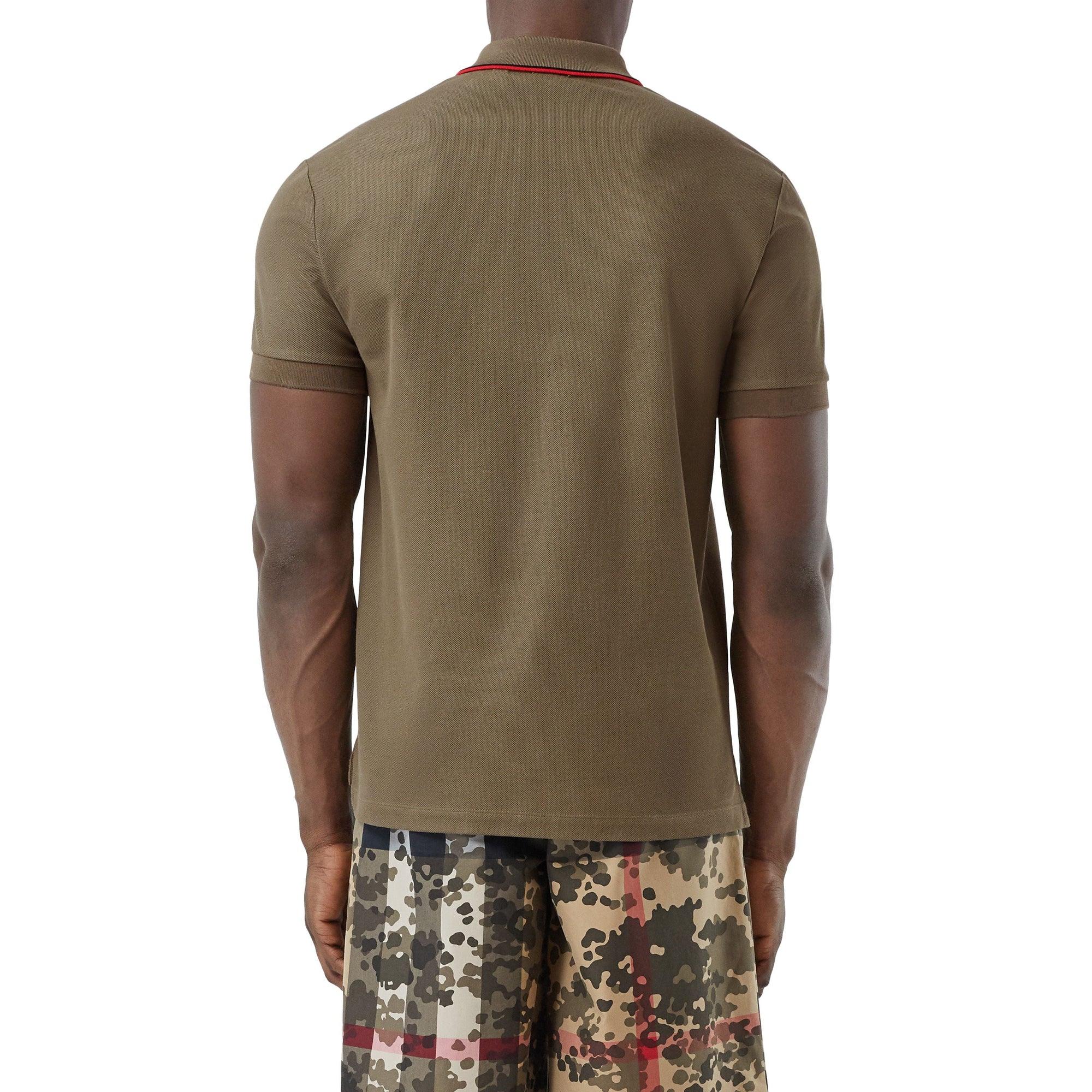 DEEP KHAKI Polo en piqué de coton Monogram