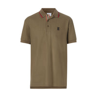 DEEP KHAKI Polo en piqué de coton Monogram
