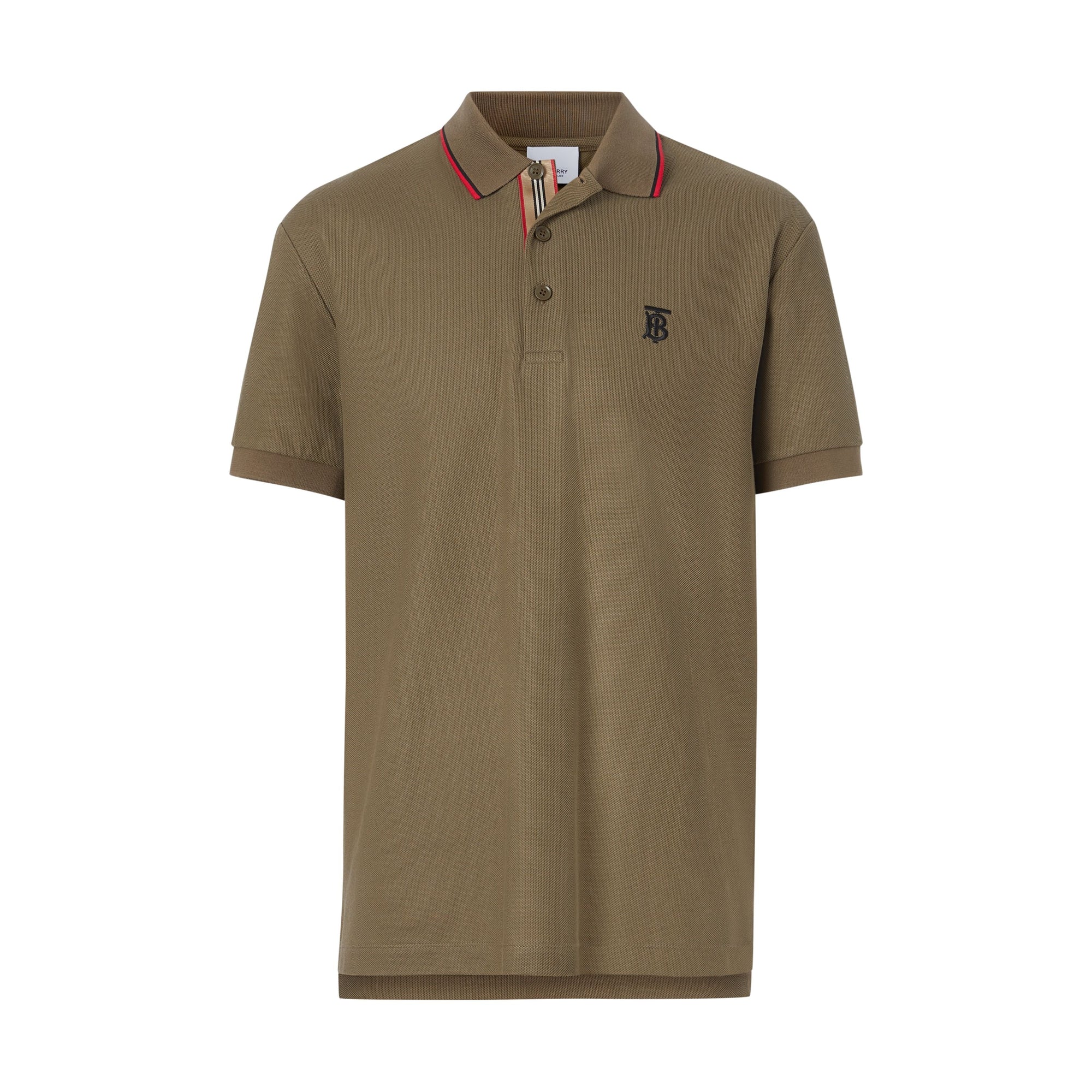 DEEP KHAKI Polo en piqué de coton Monogram