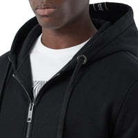 BLACK Veste à capuche en coton avec bandes à logo