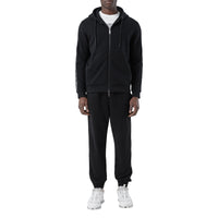 BLACK Veste à capuche en coton avec bandes à logo