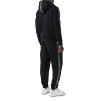 BLACK Veste à capuche en coton avec bandes à logo