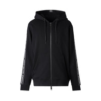 BLACK Veste à capuche en coton avec bandes à logo