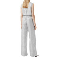 Pantalon ample en sergé de soie monogram - Blanc