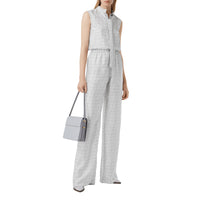 Pantalon ample en sergé de soie monogram - Blanc