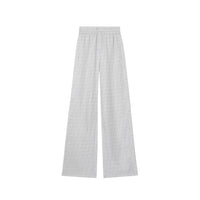 Pantalon ample en sergé de soie monogram - Blanc
