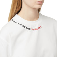 T-shirt oversize en coton avec citation - Blanc