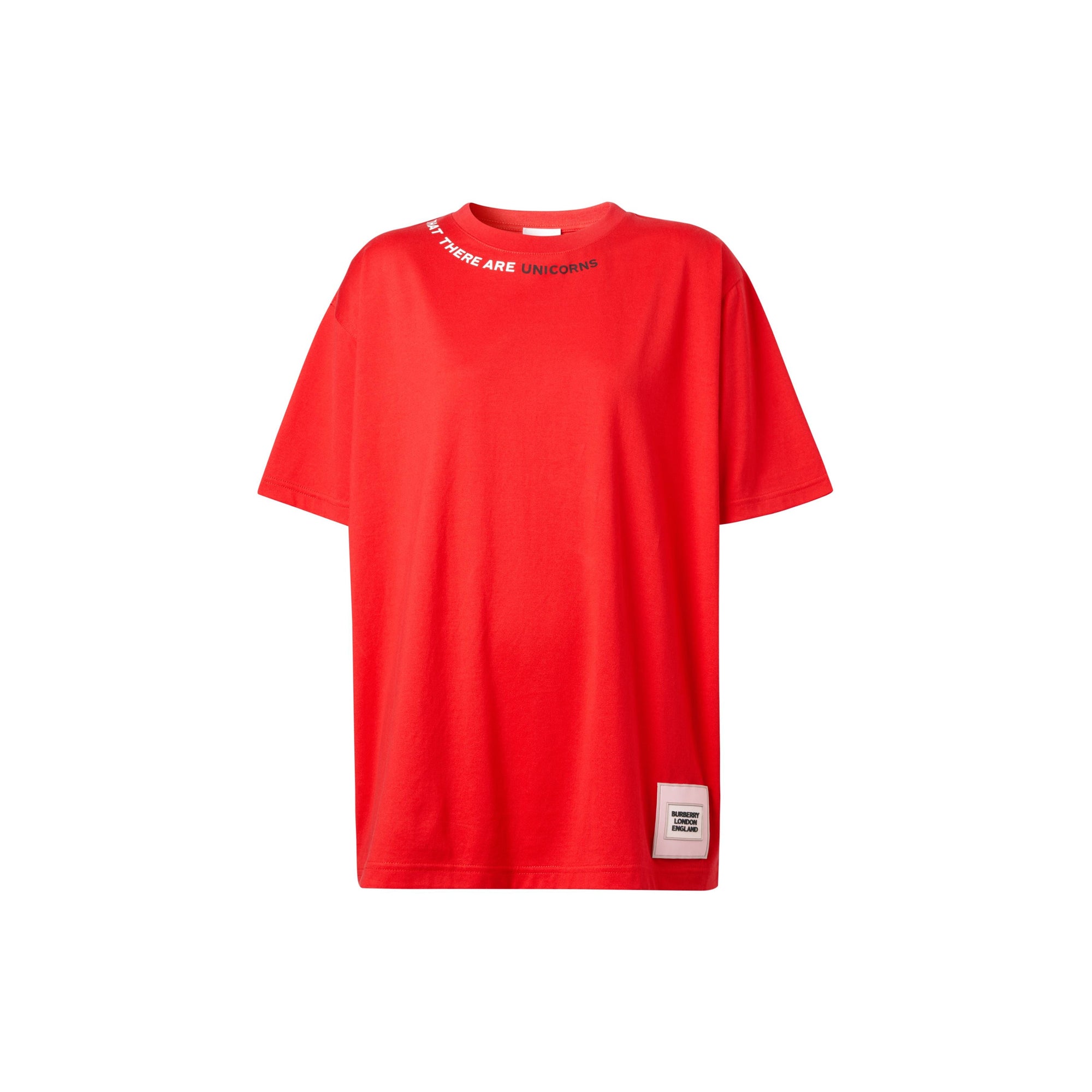 T-shirt oversize en coton avec citation - Rouge vif