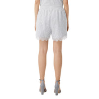 LIGHT PEBBLE GREY Short en coton et dentelle