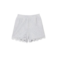 LIGHT PEBBLE GREY Short en coton et dentelle