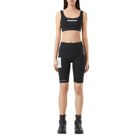 Brassière en jersey stretch avec slogan - Noir