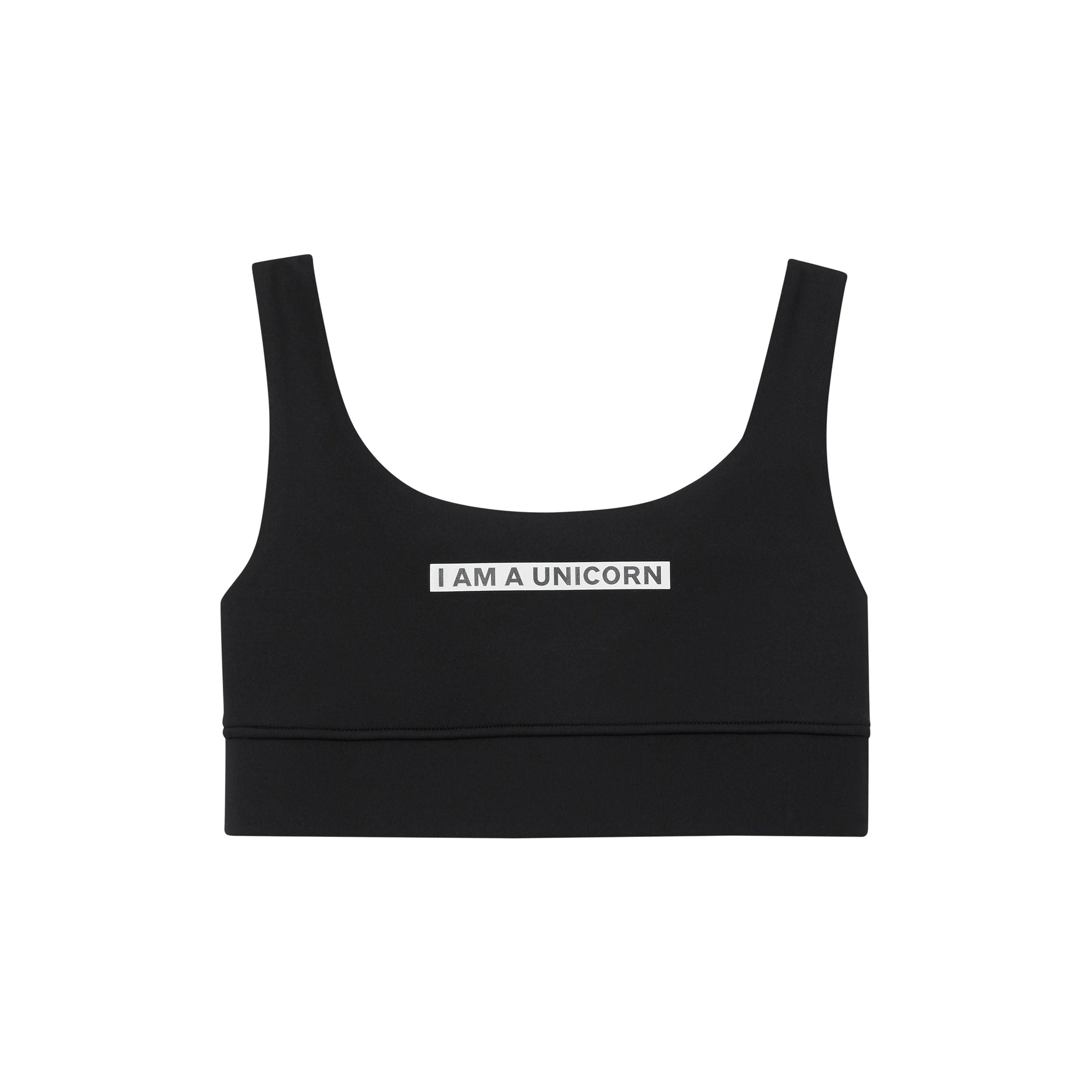Brassière en jersey stretch avec slogan - Noir