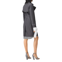Trench en gabardine de coton passepoilé - Gris moyen