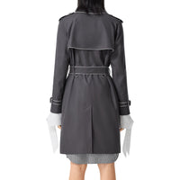 Trench en gabardine de coton passepoilé - Gris moyen