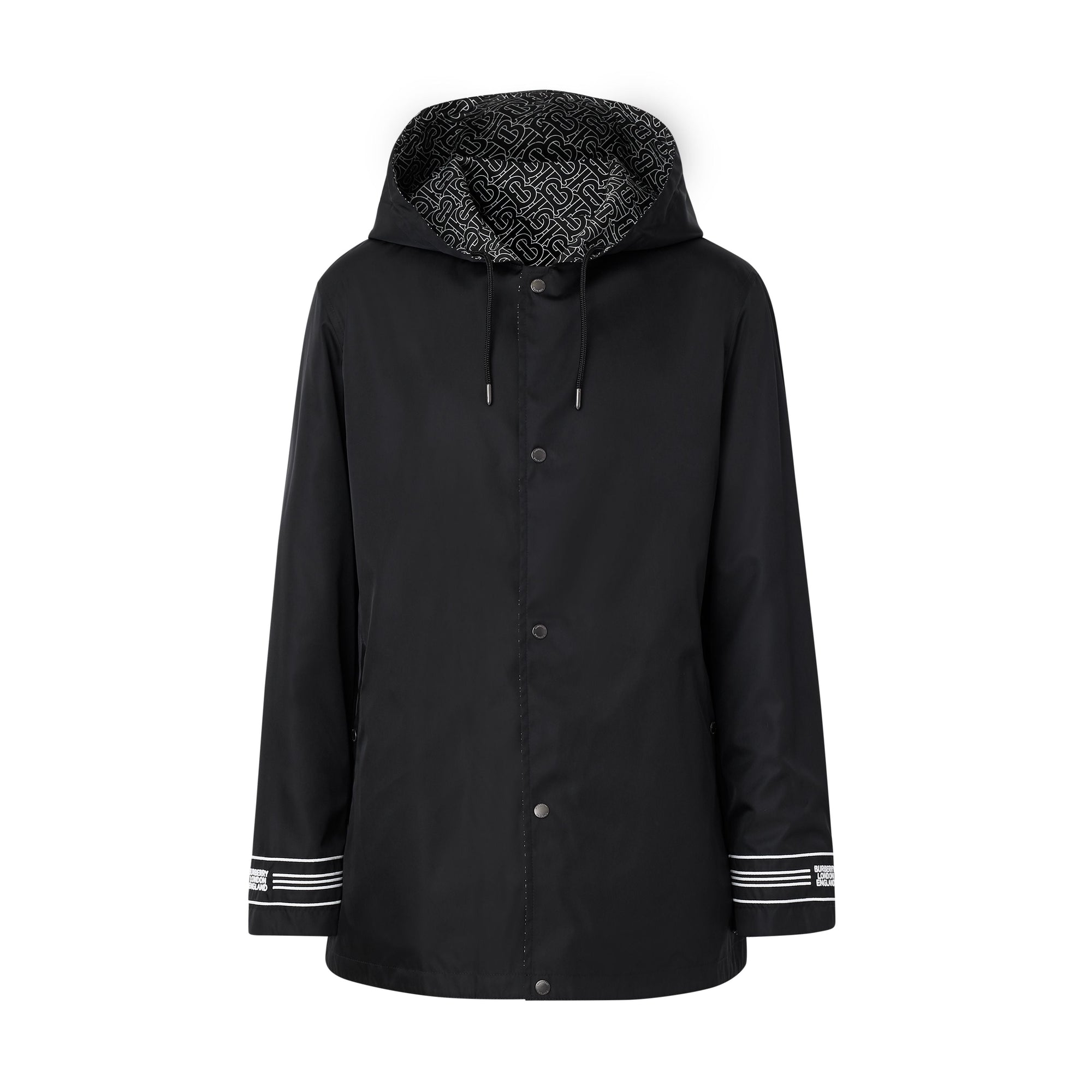 BLACK/WHITE IP PATTE Veste à capuche réversible en ECONYL® avec Monogram