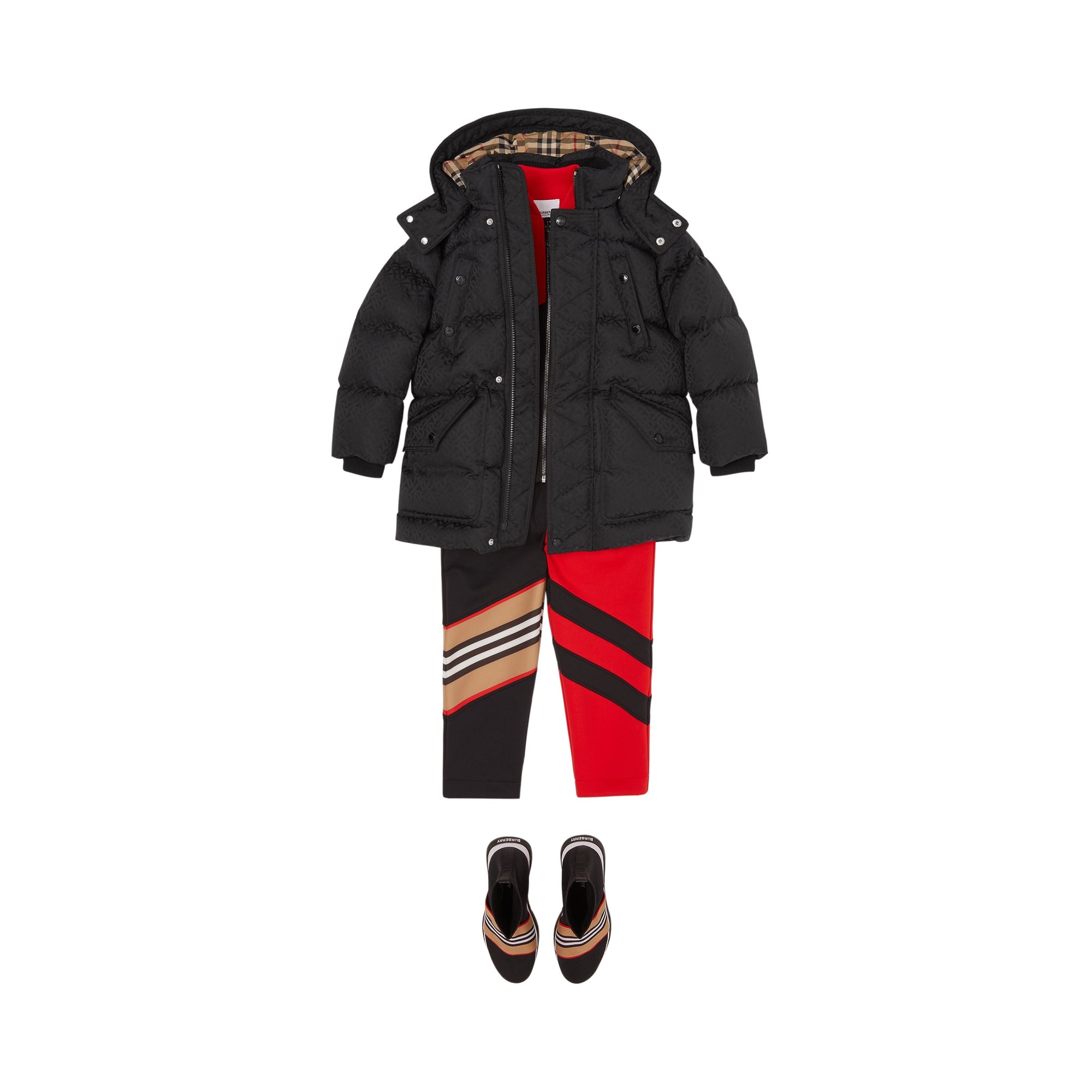 BLACK Doudoune en jacquard Monogram avec capuche amovible