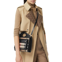 Mini sac pocket en cuir tressé - Beige d'archive & noir
