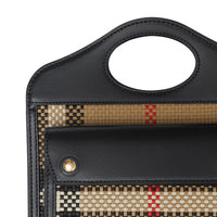 Mini sac Pocket en cuir tressé - Beige d'Archive & Noir
