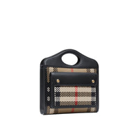 Mini sac Pocket en cuir tressé - Beige d'Archive & Noir