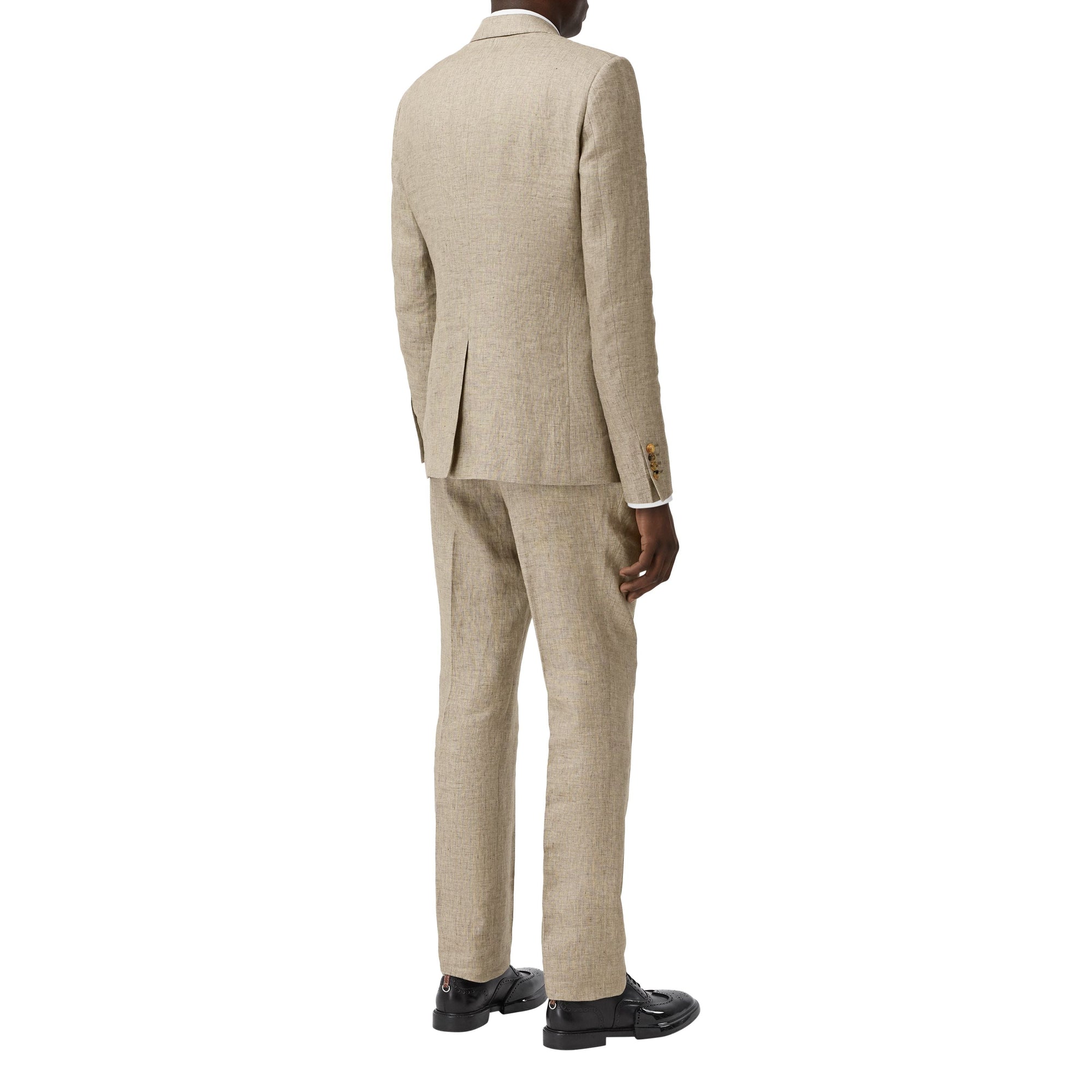 Veste de costume classique en lin - Camaïeu de marron cèdre