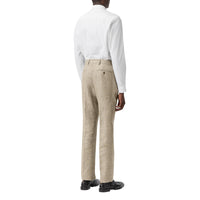 Pantalon de costume classique en lin - Camaïeu de marron cèdre