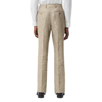 Pantalon de costume classique en lin - Camaïeu de marron cèdre