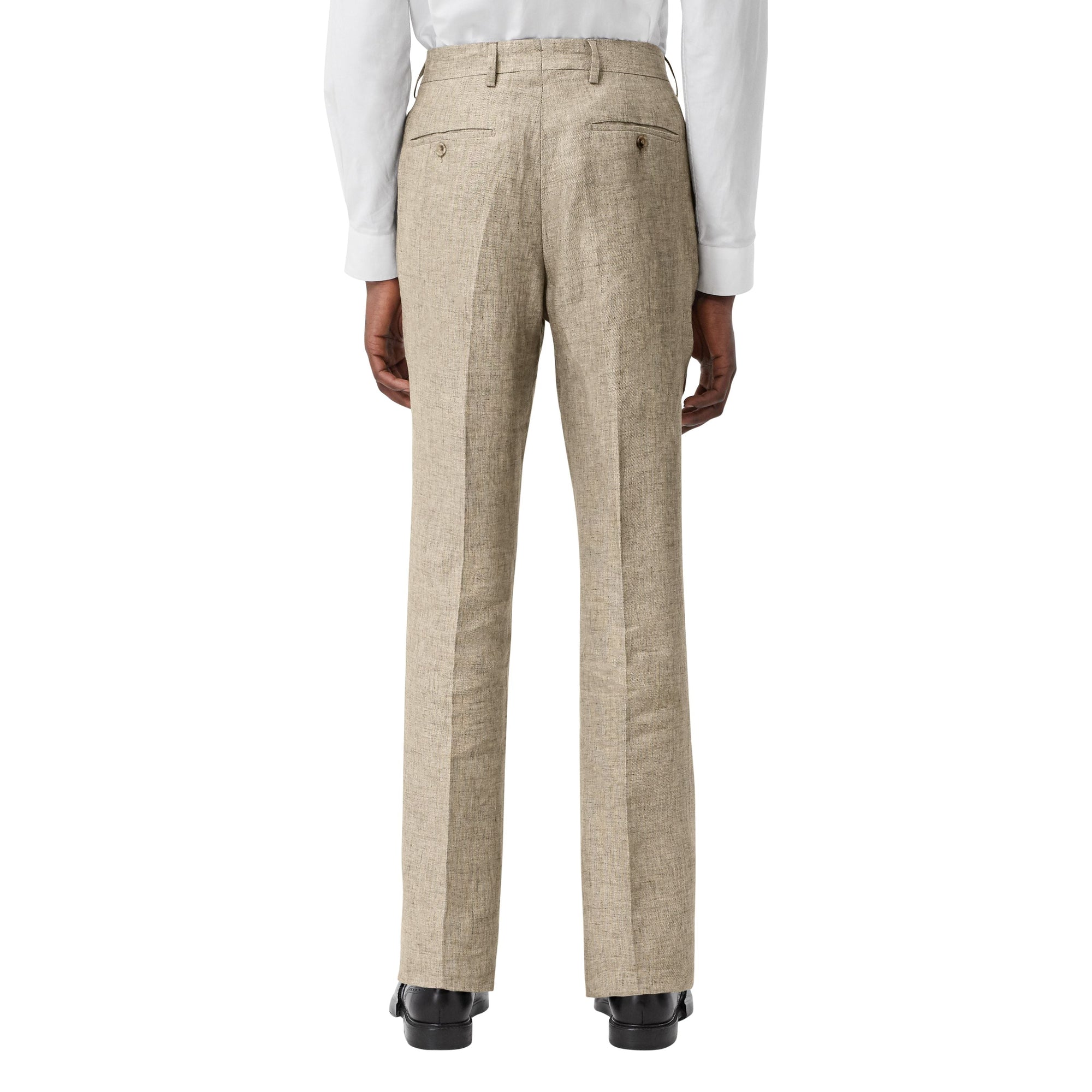 Pantalon de costume classique en lin - Camaïeu de marron cèdre