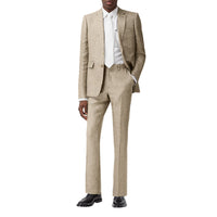 Pantalon de costume classique en lin - Camaïeu de marron cèdre