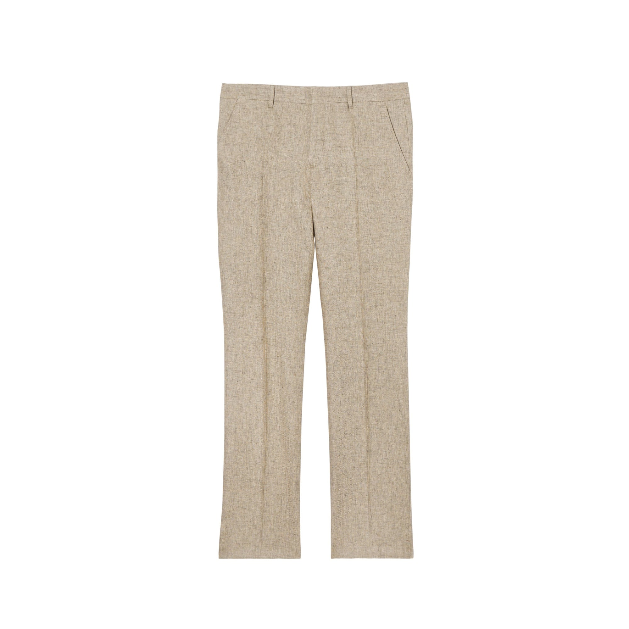 Pantalon de costume classique en lin - Camaïeu de marron cèdre