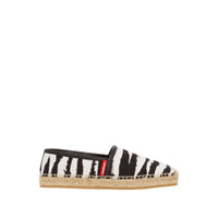 Espadrilles en toile de coton à imprimé aquarelle - Noir & blanc
