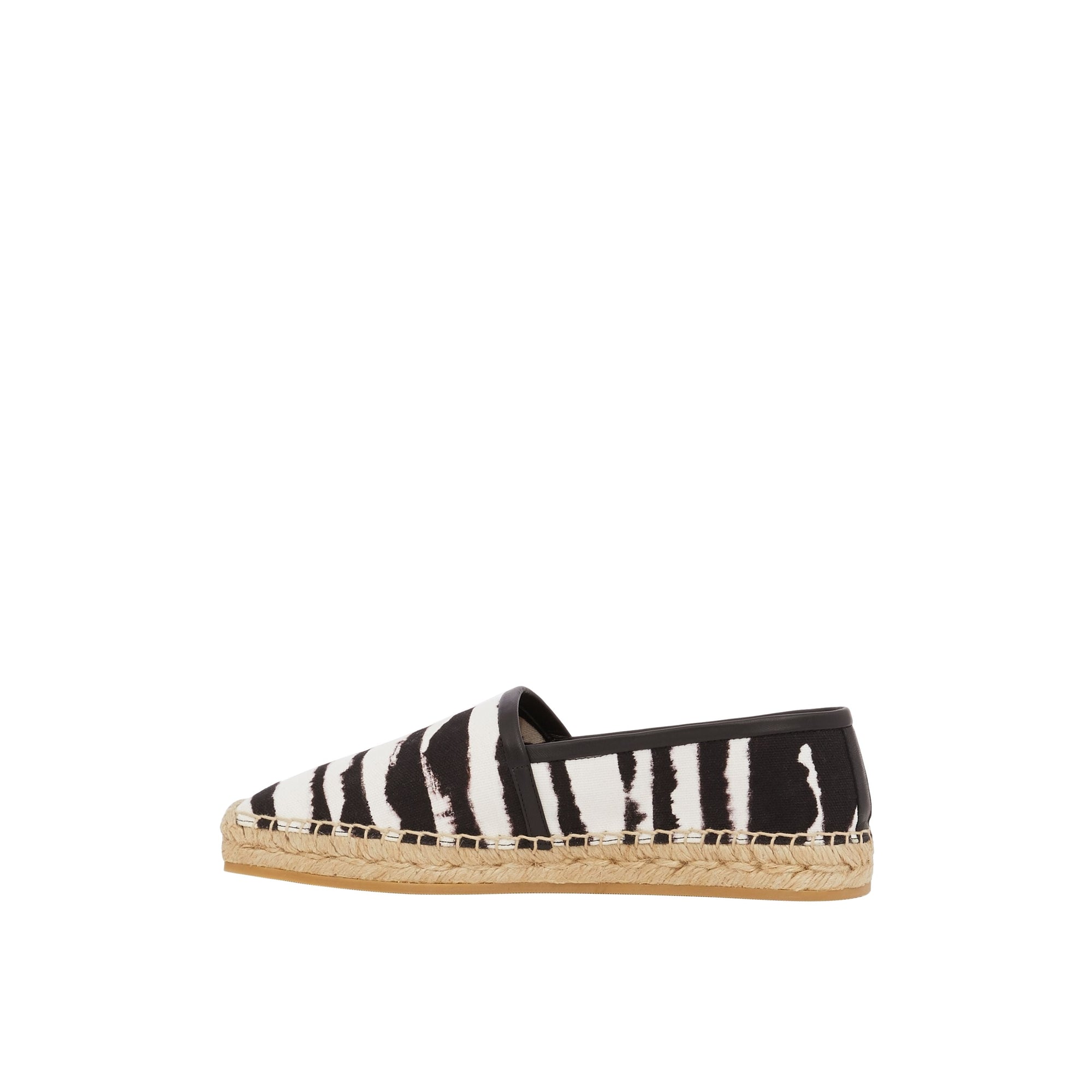 Espadrilles en toile de coton à imprimé aquarelle - Noir & blanc