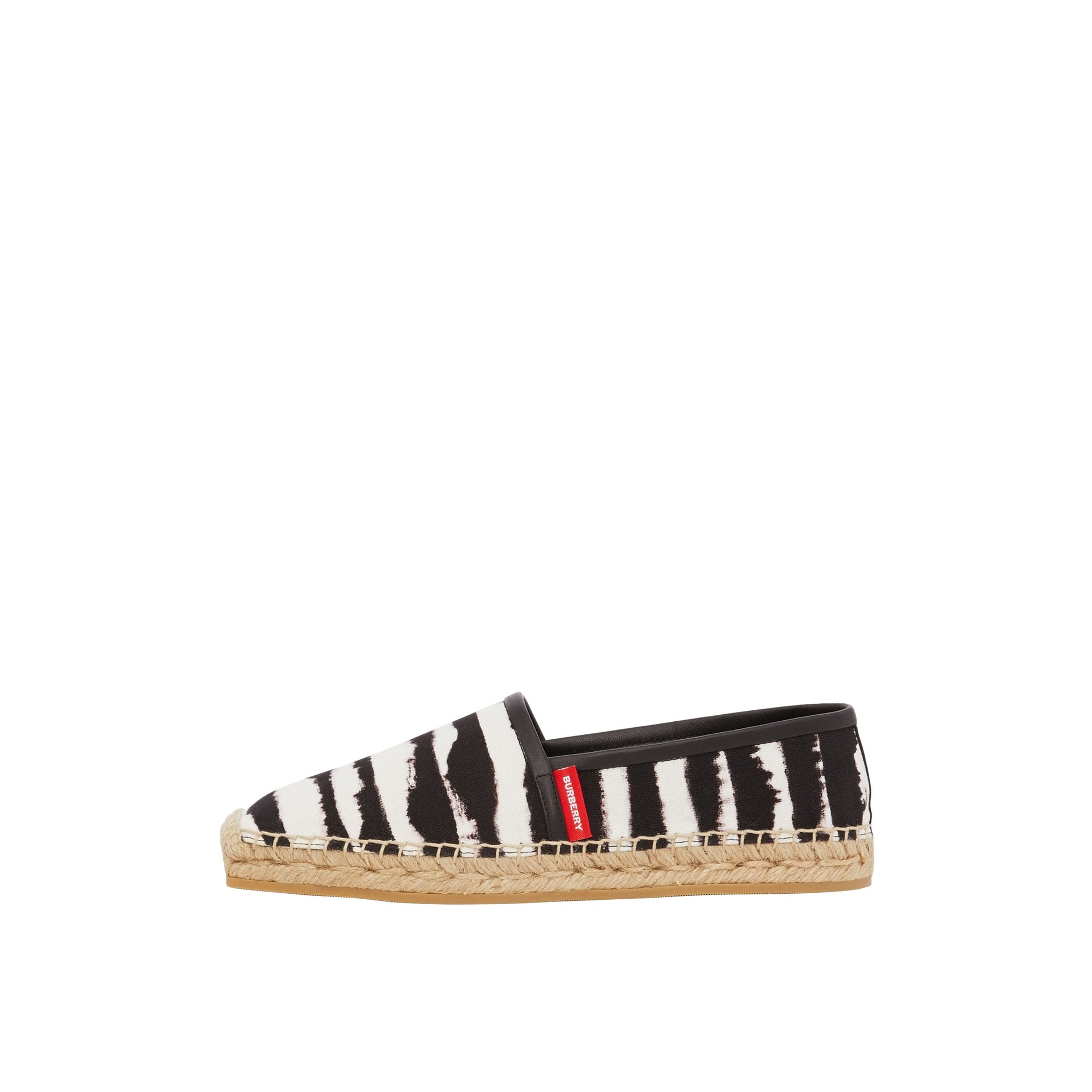 Espadrilles en toile de coton à imprimé aquarelle - Noir & blanc