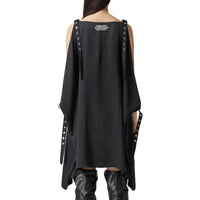 BLACK Robe en satin de soie avec bretelles et coordonnées géographiques