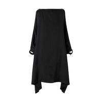 BLACK Robe en satin de soie avec bretelles et coordonnées géographiques