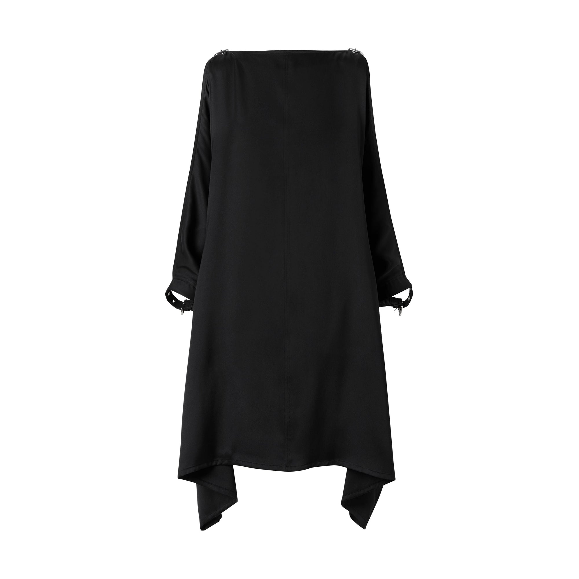 BLACK Robe en satin de soie avec bretelles et coordonnées géographiques
