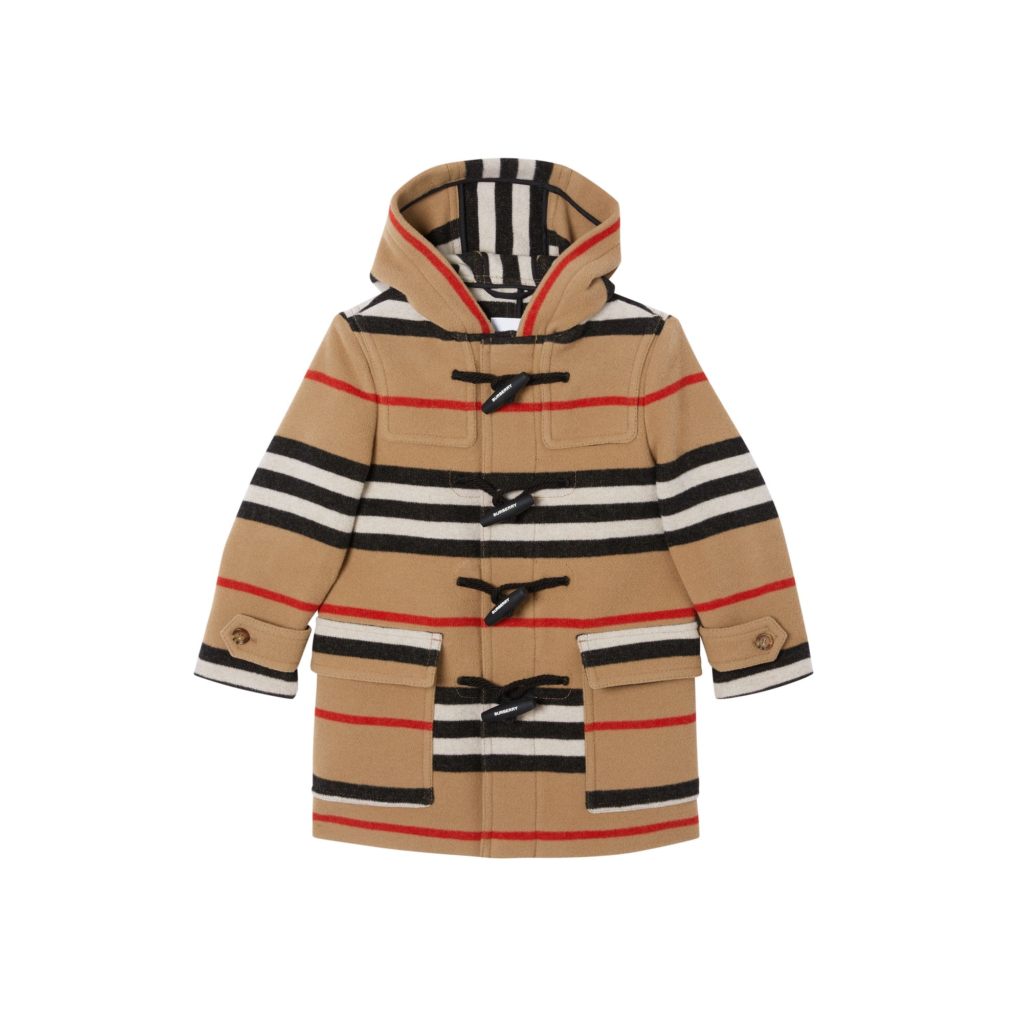 ARCHIVE BEIGE IP S Duffle-coat en laine double face à rayures iconiques