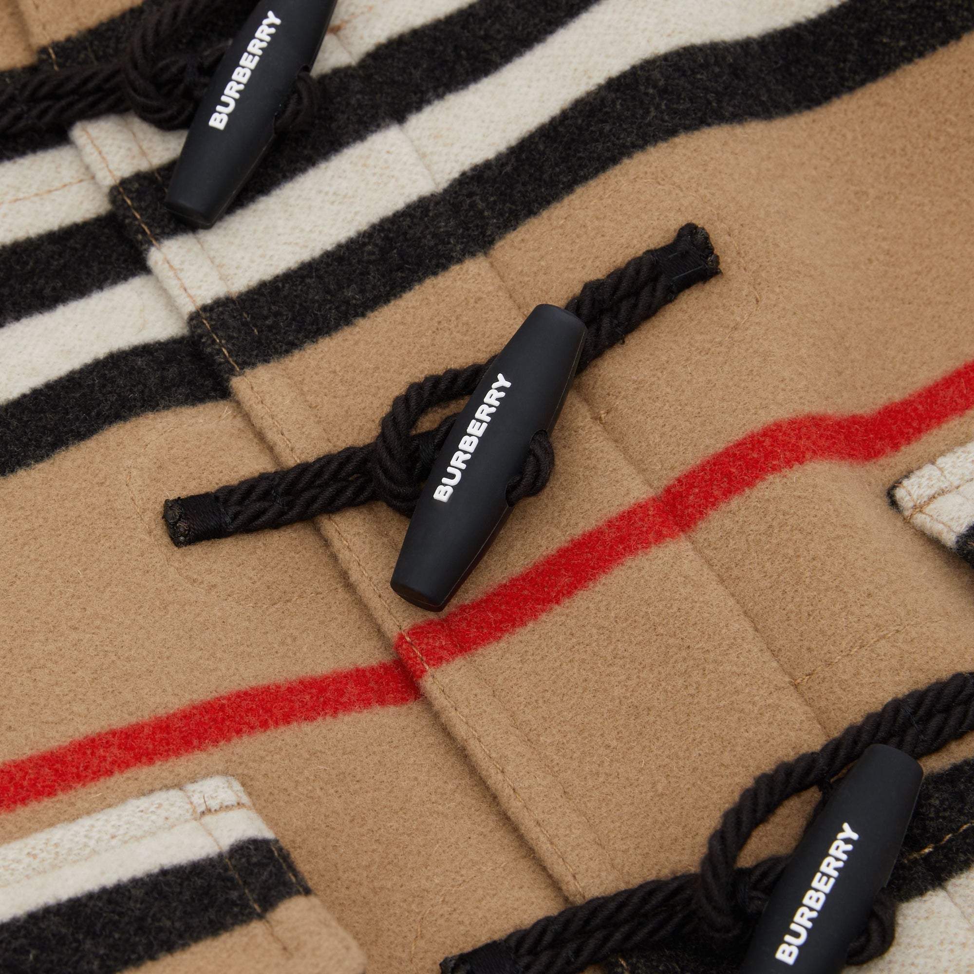 ARCHIVE BEIGE IP S Duffle-coat en laine double face à rayures iconiques