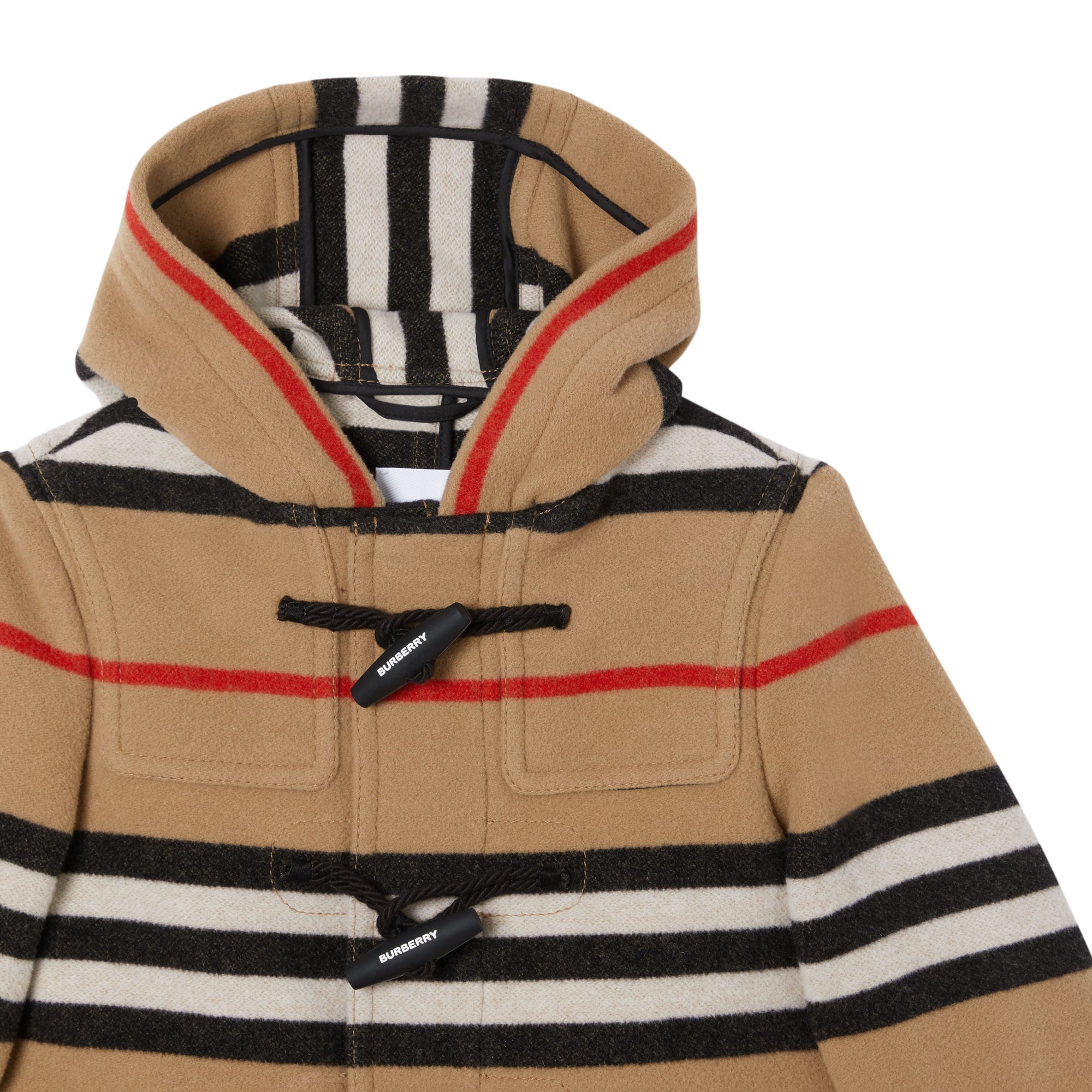 ARCHIVE BEIGE IP S Duffle-coat en laine double face à rayures iconiques