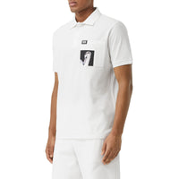 Polo en coton à imprimé cygne - Blanc