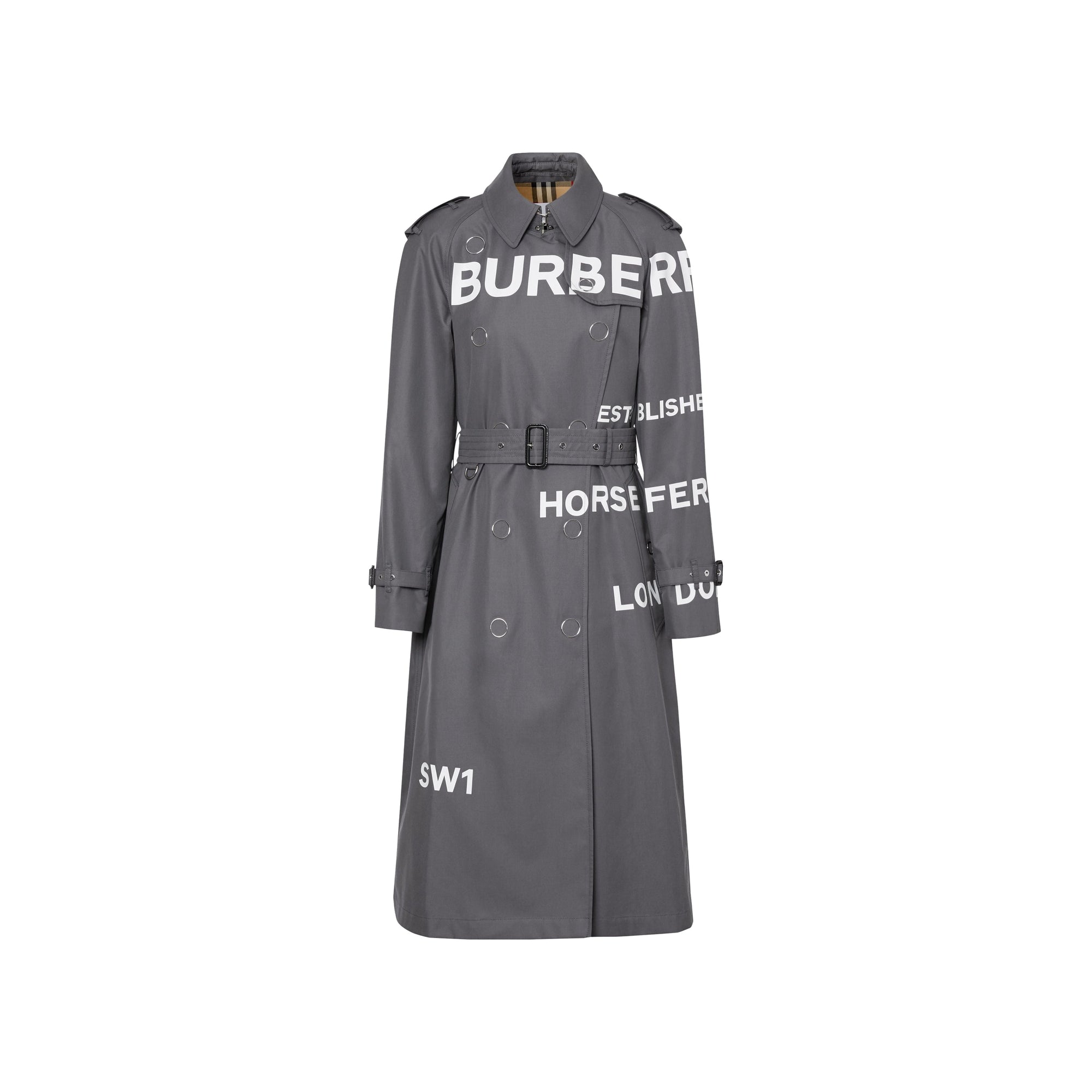 Trench en gabardine de coton Horseferry - Gris moyen