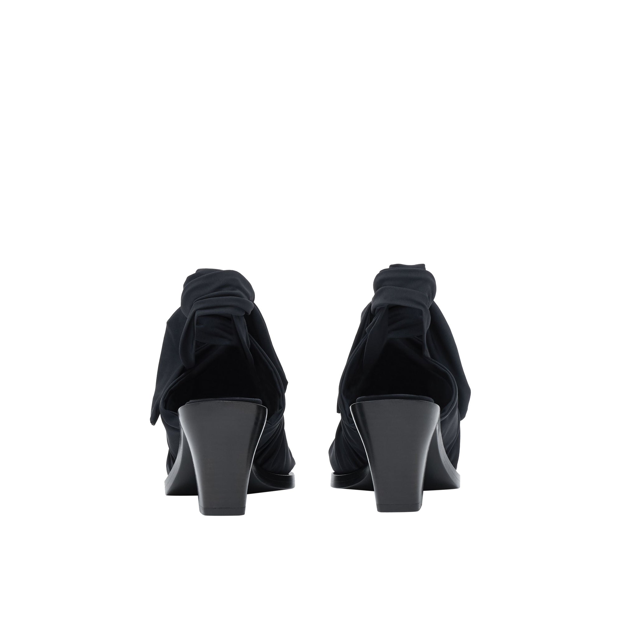 BLACK Mules à bout pointu en cuir avec nœud