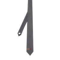 DARK GREY Cravate classique en soie Monogram avec rayures iconiques