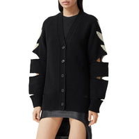 BLACK Cardigan en laine et cachemire avec écusson en intarsia