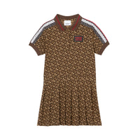 BRIDLE BROWN IP PTTN Robe polo en coton rayée Monogram