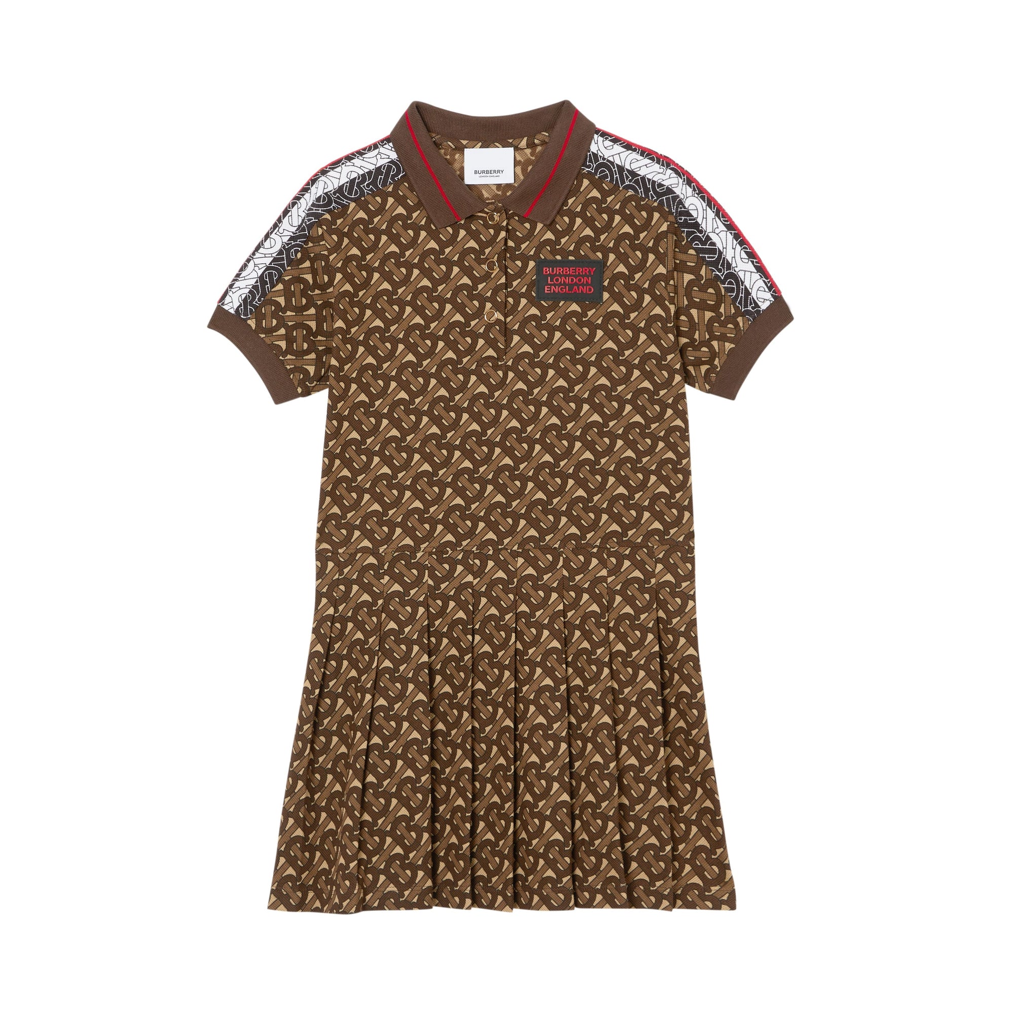 BRIDLE BROWN IP PTTN Robe polo en coton rayée Monogram