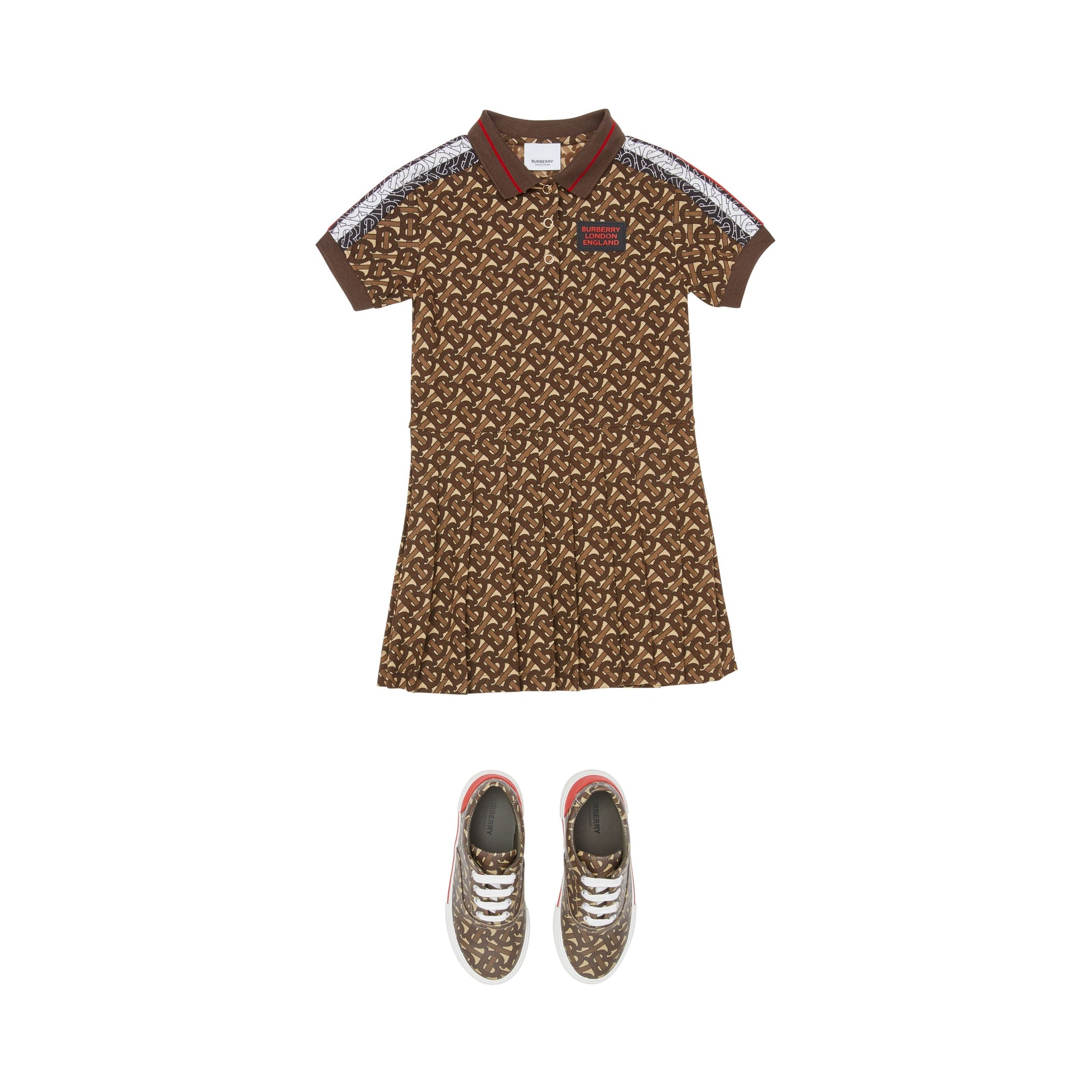 BRIDLE BROWN IP PTTN Robe polo en coton rayée Monogram