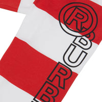 Haut à manches longues oversize en coton rayé - Blanc & rouge