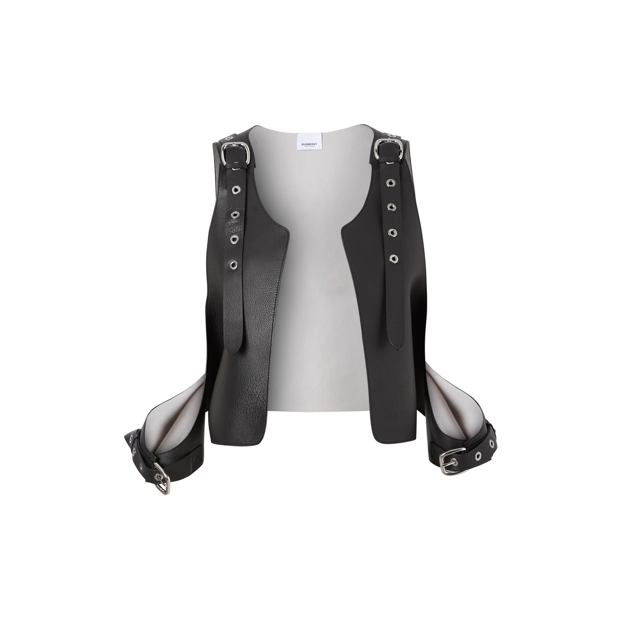 BLACK Gilet en cuir avec boucle